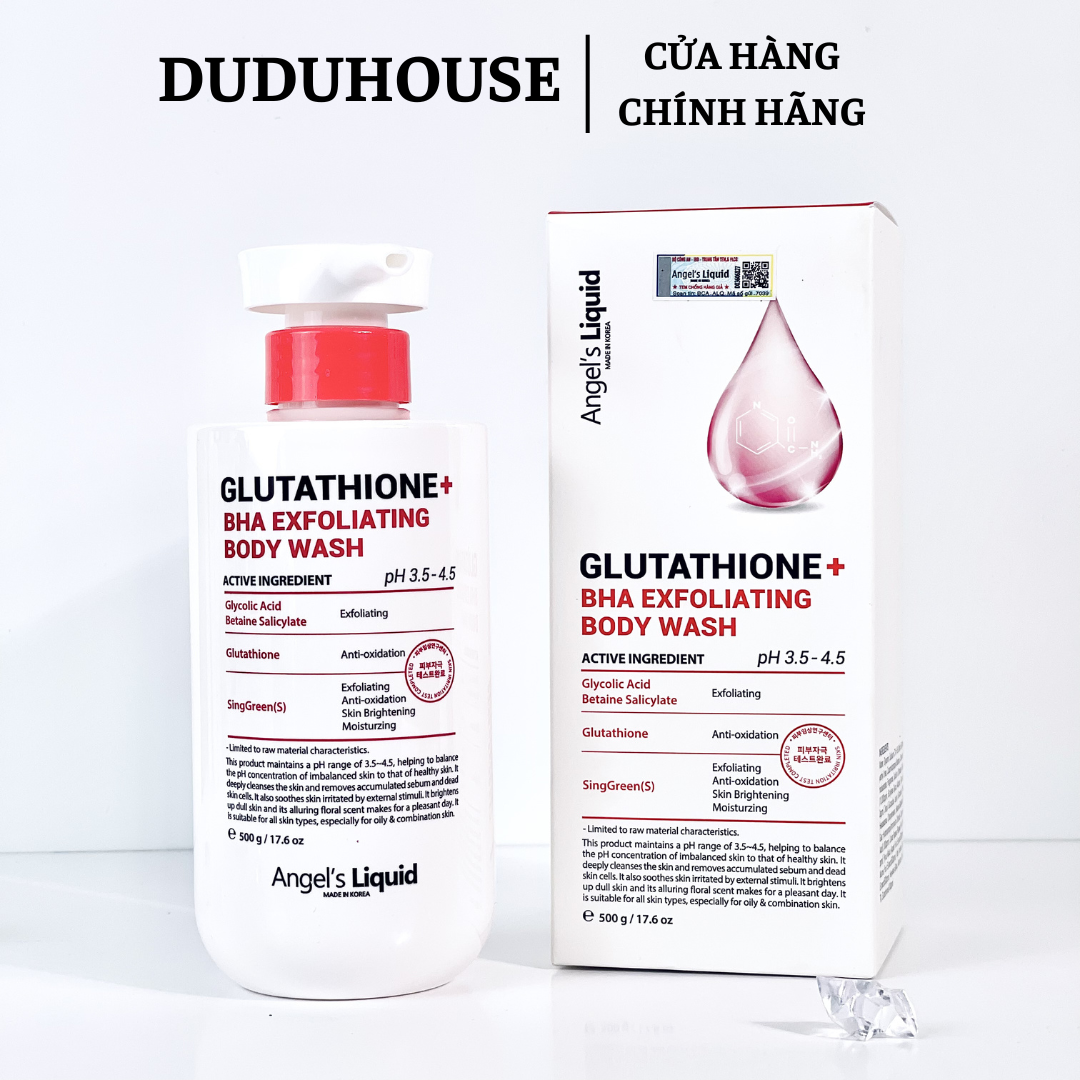 Sữa Tắm Giảm Mụn Angel's Liquid Glutathione BHA Mẫu Thử 50ml
