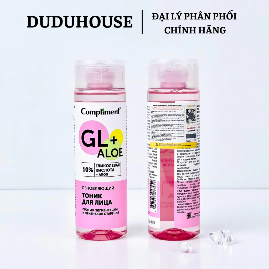 Toner Compliment 10% Glycolic Acid & Aloe Fullsize 200ml