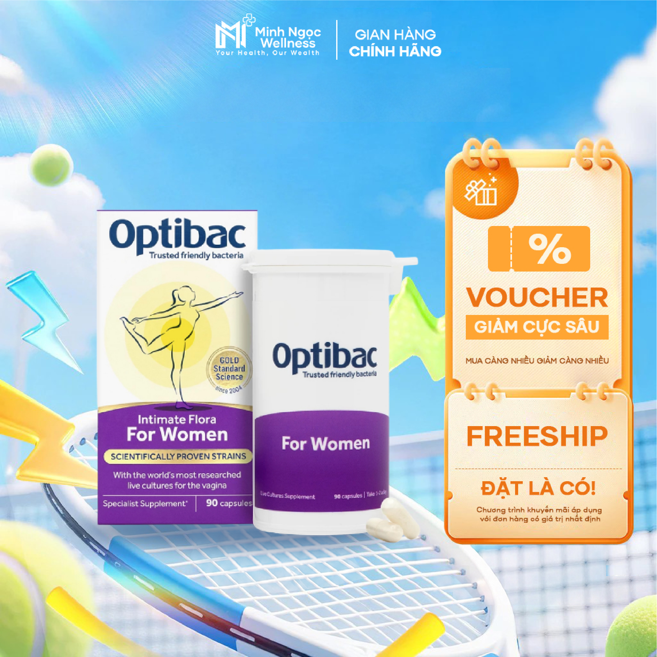 Men phụ khoa Optibac tím 90v