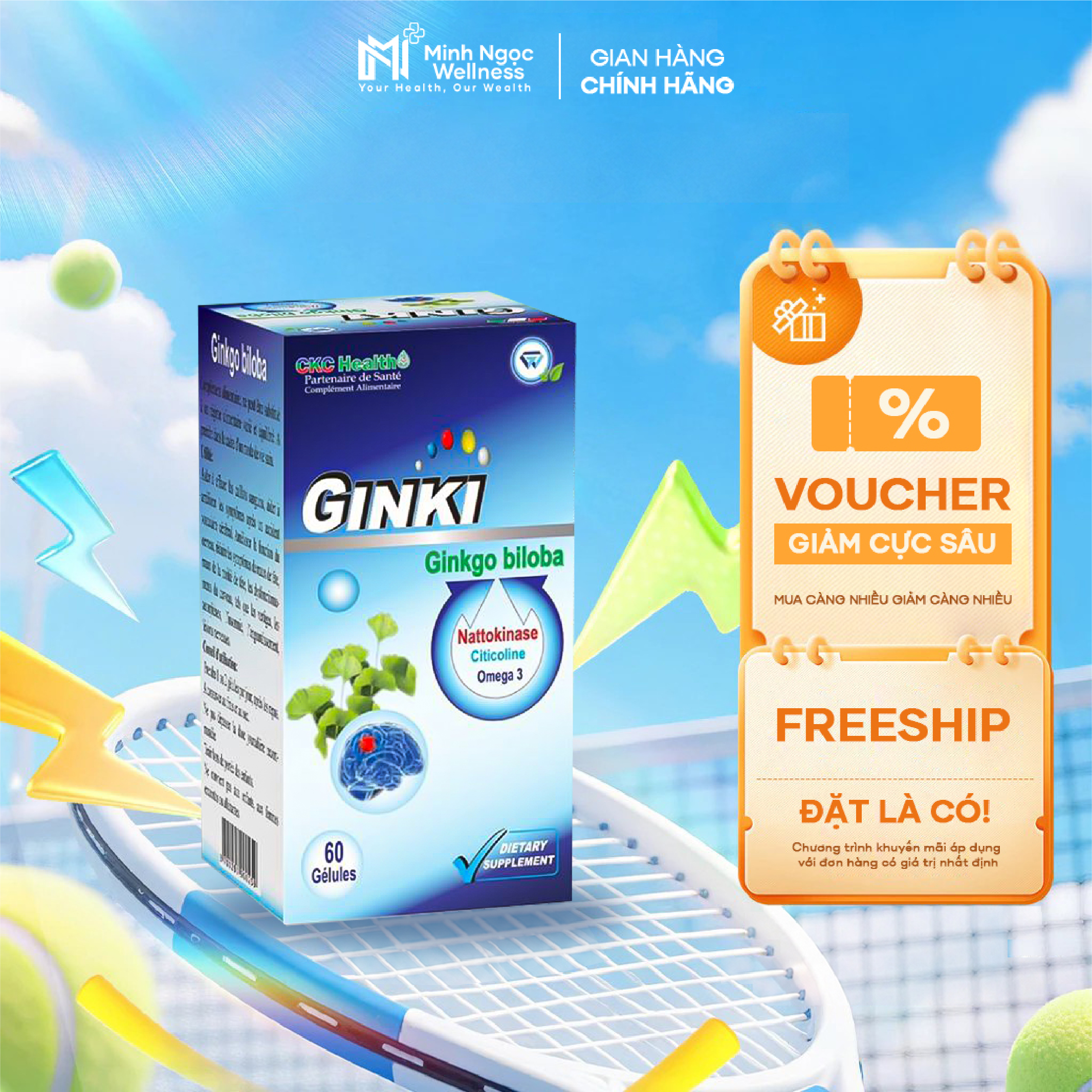 TPBVSK Ginki từ CKC Health - Viên uống hoạt huyết dưỡng não