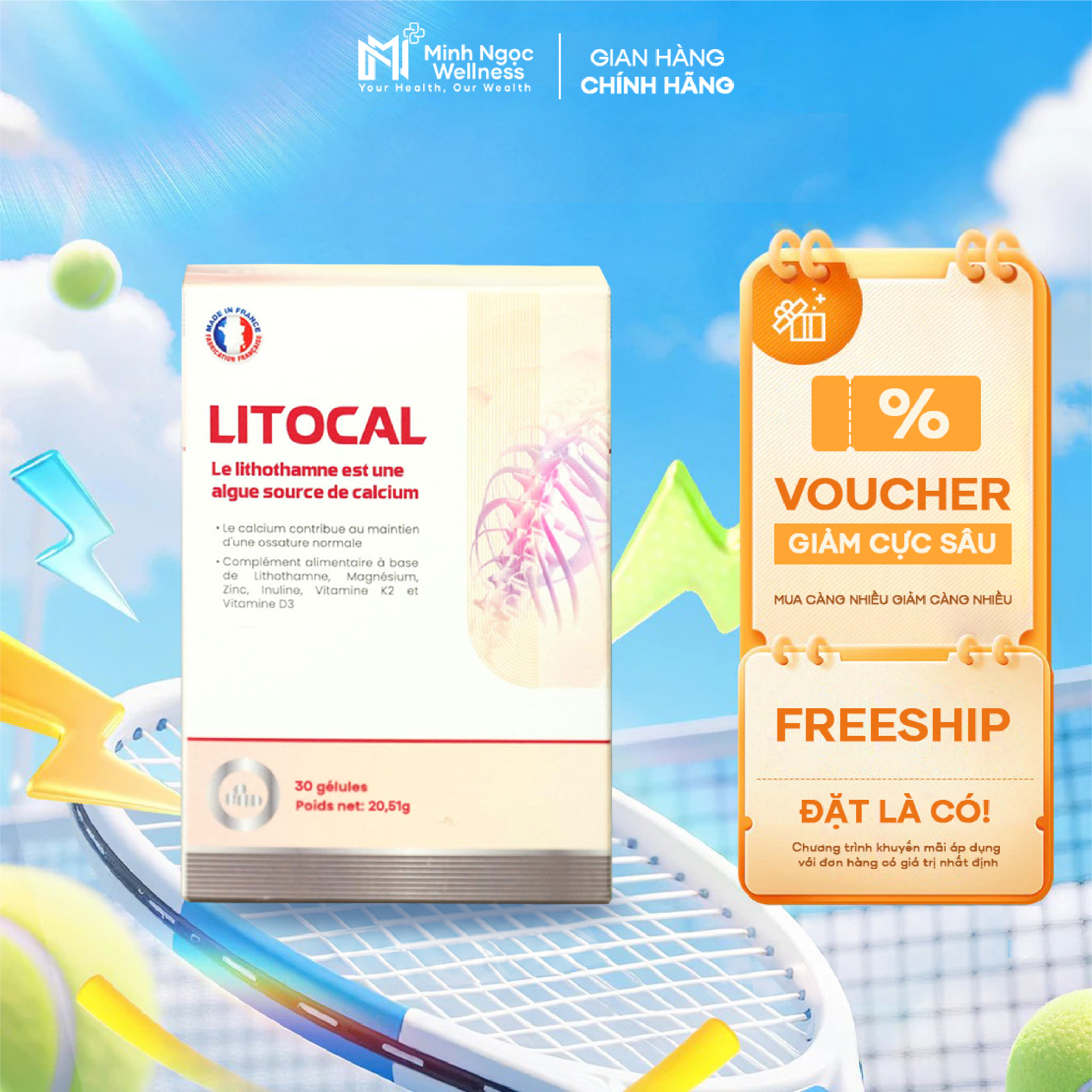 TPBVSK Litocal Hãng Lustrel 30v- Viên uống hỗ trợ xương và răng chắc khỏe