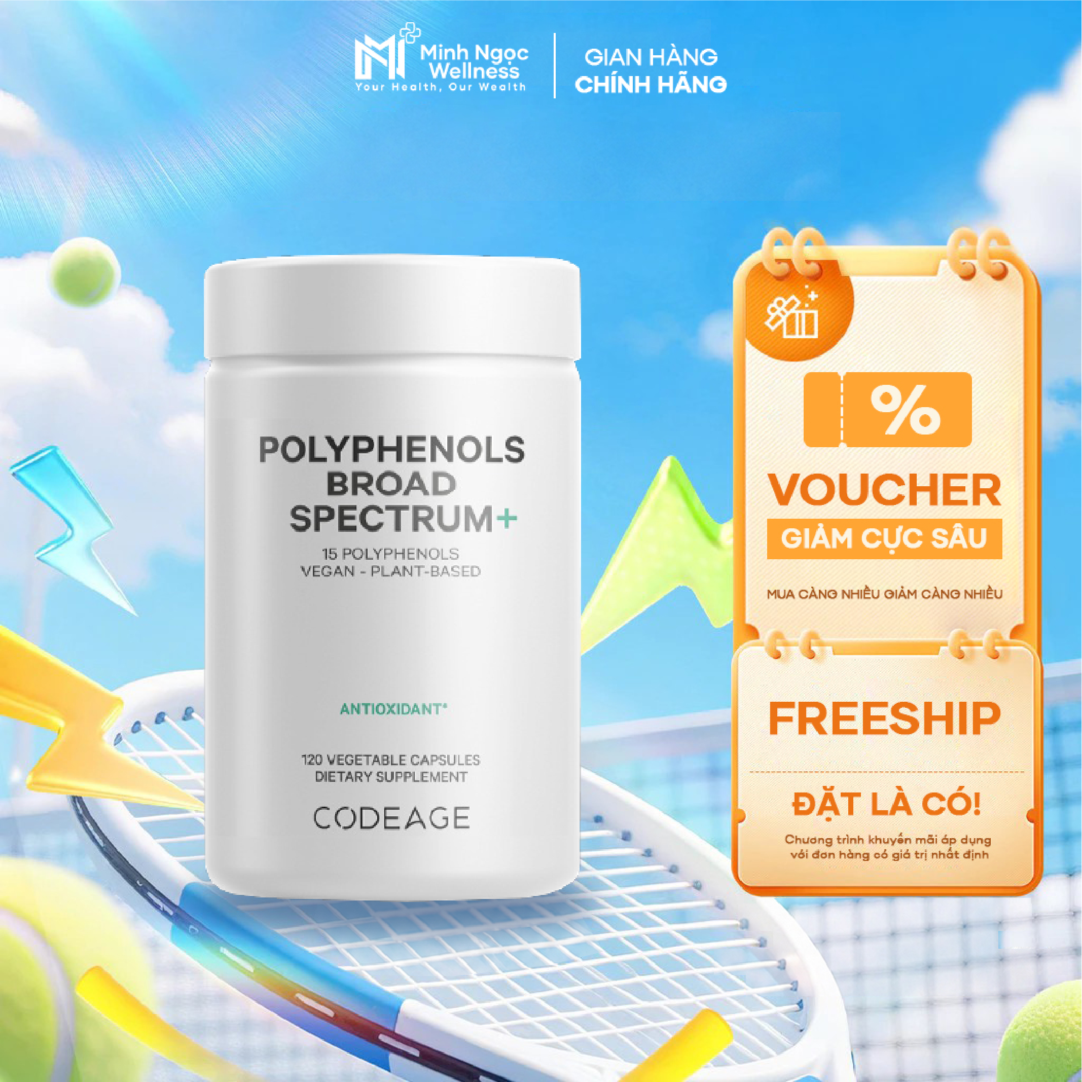 Viên chống nắng poly Codeage Mỹ