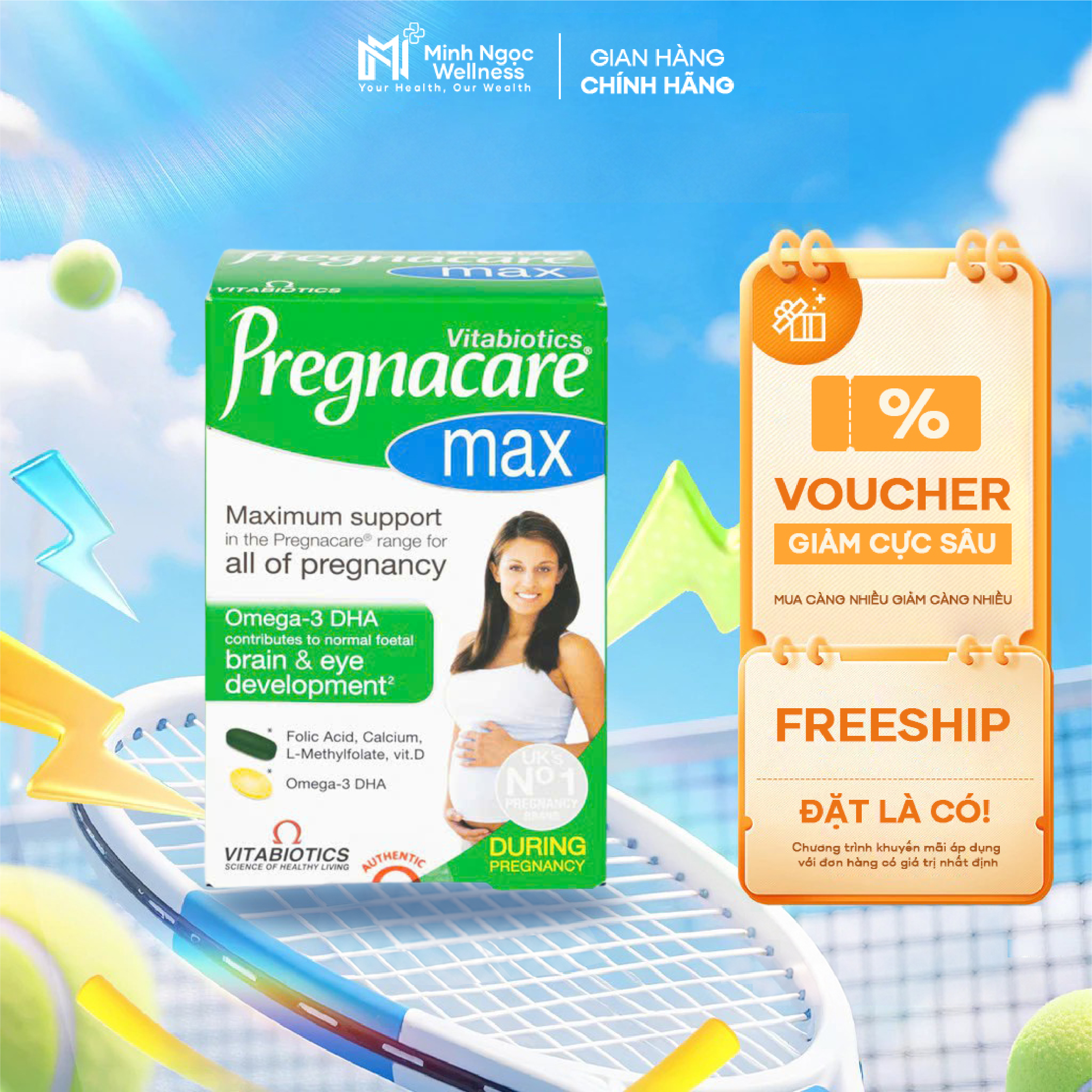 Viên uống Pregnacare Max Omega 3 DHA Vitabiotics cung cấp vitamin và khoáng chất cho phụ nữ mang thai