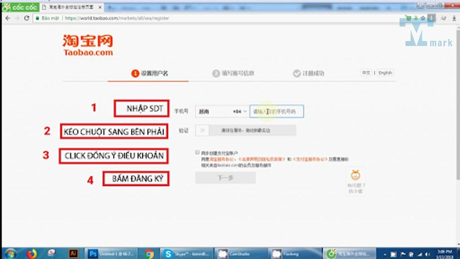 Cách tạo tài khoản Taobao nhanh chóng và an toàn