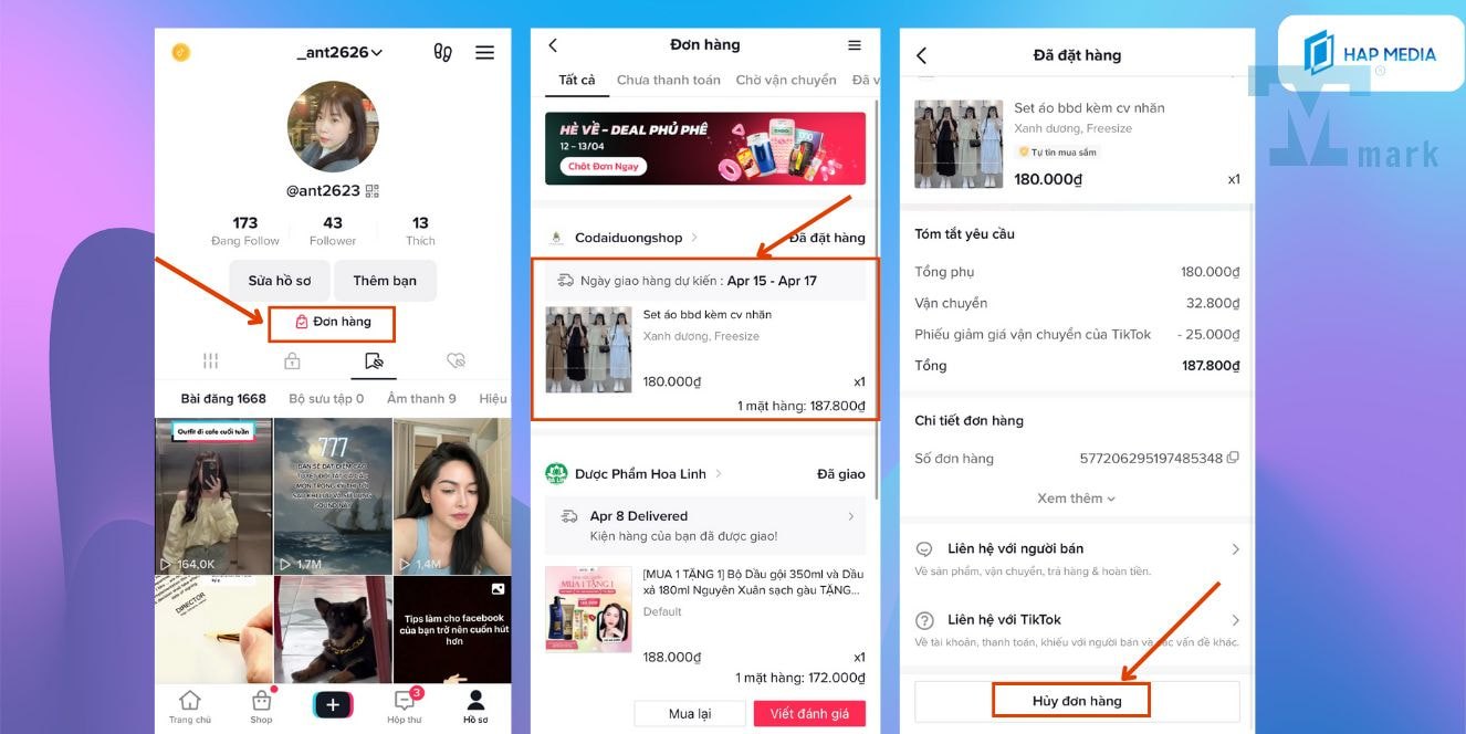 Cách hủy đơn hàng trên Tiktok nhanh chóng và dễ dàng