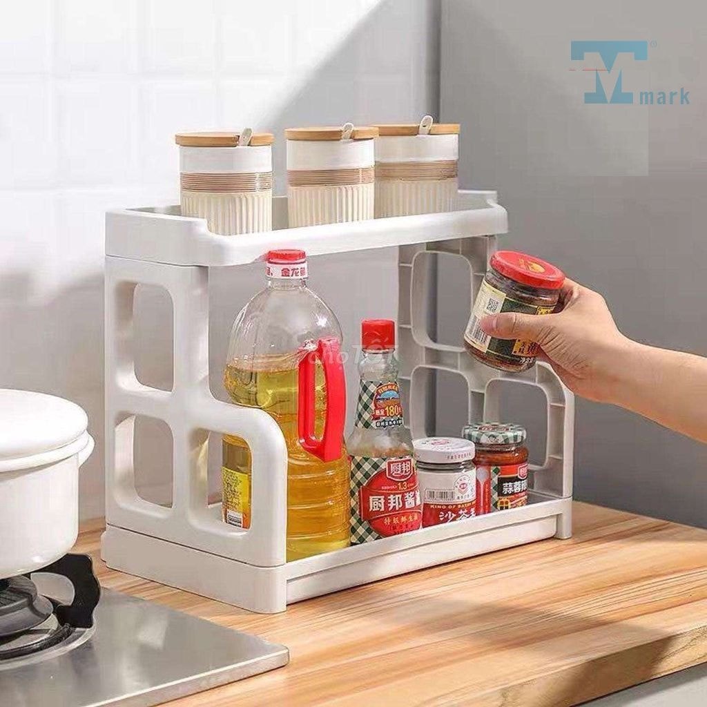 Kệ gia vị 2 tầng - Phụ kiện bếp thông minh và tiện lợi