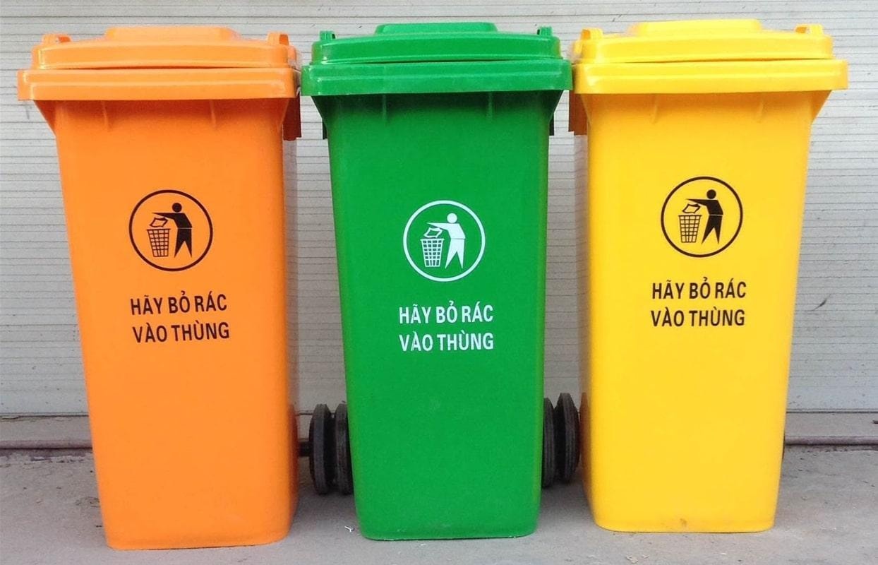 Thùng rác công cộng 120l - Sản phẩm tiện ích và thân thiện môi trường