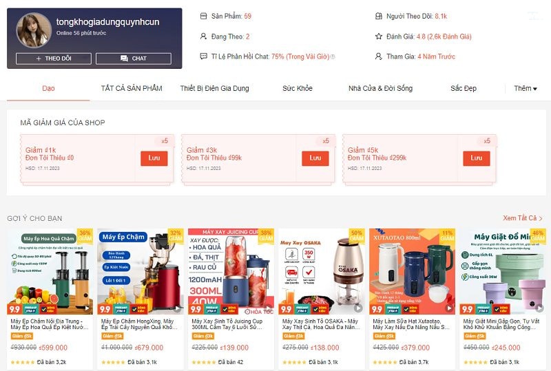 Top shop đồ gia dụng nội địa Trung Quốc Shopee chất lượng, giá tốt