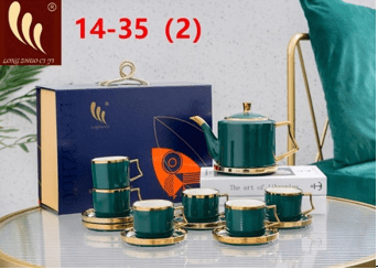 Bộ trà ống xanh viền nhủ vàng 14-35 (2)