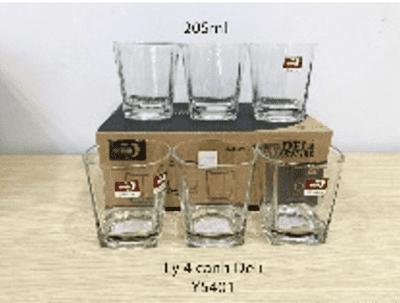 Hộp 6 cái ly 4 cạnh Y5401 205mlit Deli (Kiện 12 hộp)