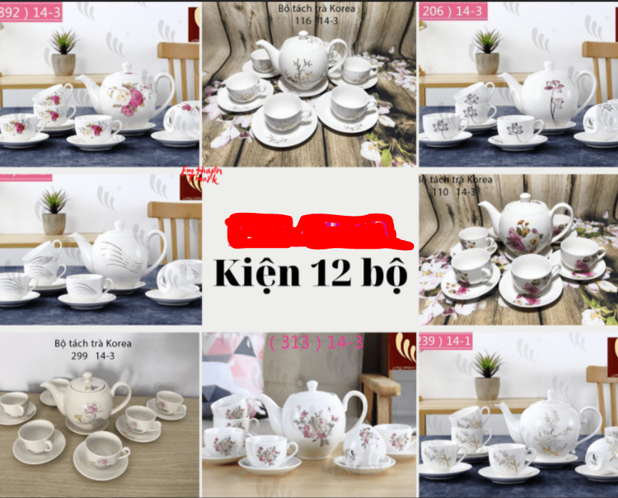 Bộ tách trà Korea (Kiện 12 bộ)