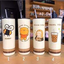 Ly giữ nhiệt 650ml nhiều hình ngộ nghĩnh tặng kèm ống hút (Kiện 50 cái)
