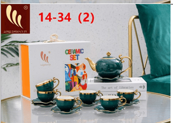 Bộ trà bầu xanh viền nhủ vàng 14-34 (2)