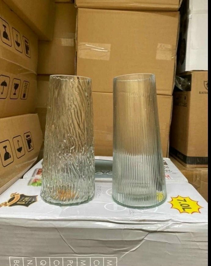 Lọ cắm hoa thuỷ tinh hình trụ không viền (Kiện 30 cái)