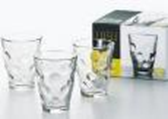 [Hàng Nhật] Set 4 cốc thủy tinh 315 ml họa tiết tròn  Tmark (Kiện 12 cái)