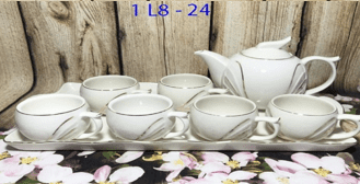Bộ trà khây bình tròn hoa (nhiều hoa) L8-24