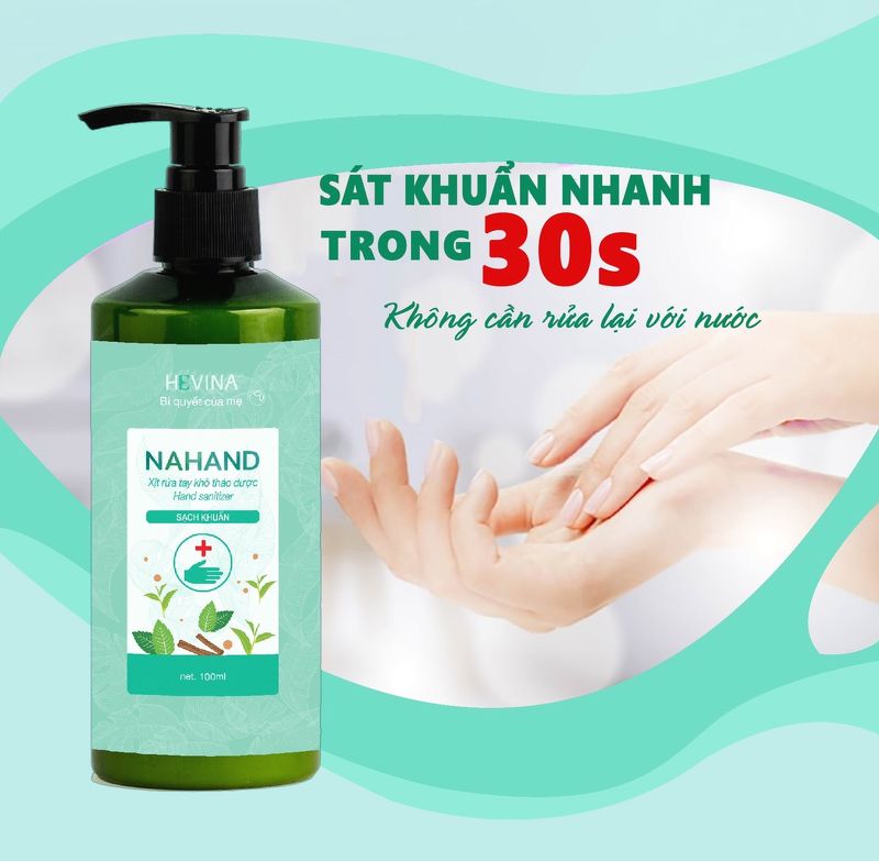 Gel rửa tay khô kháng khuẩn hevina - Sạch sẽ và an toàn cho da tay (Kiện 24 chai) Tmark