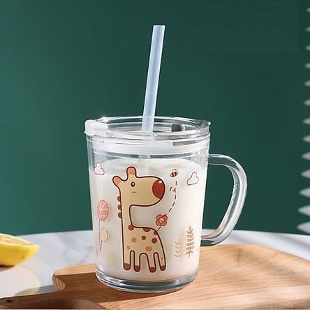 Ly thủy tinh chia vạch kèm ống hút (Kiện 60 cái)(Hàng nguyên kiện)