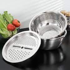 Bộ rổ kèm nạo rau củ inox 26cm - 3 chi tiết Tmark (Kiện 40 cái )