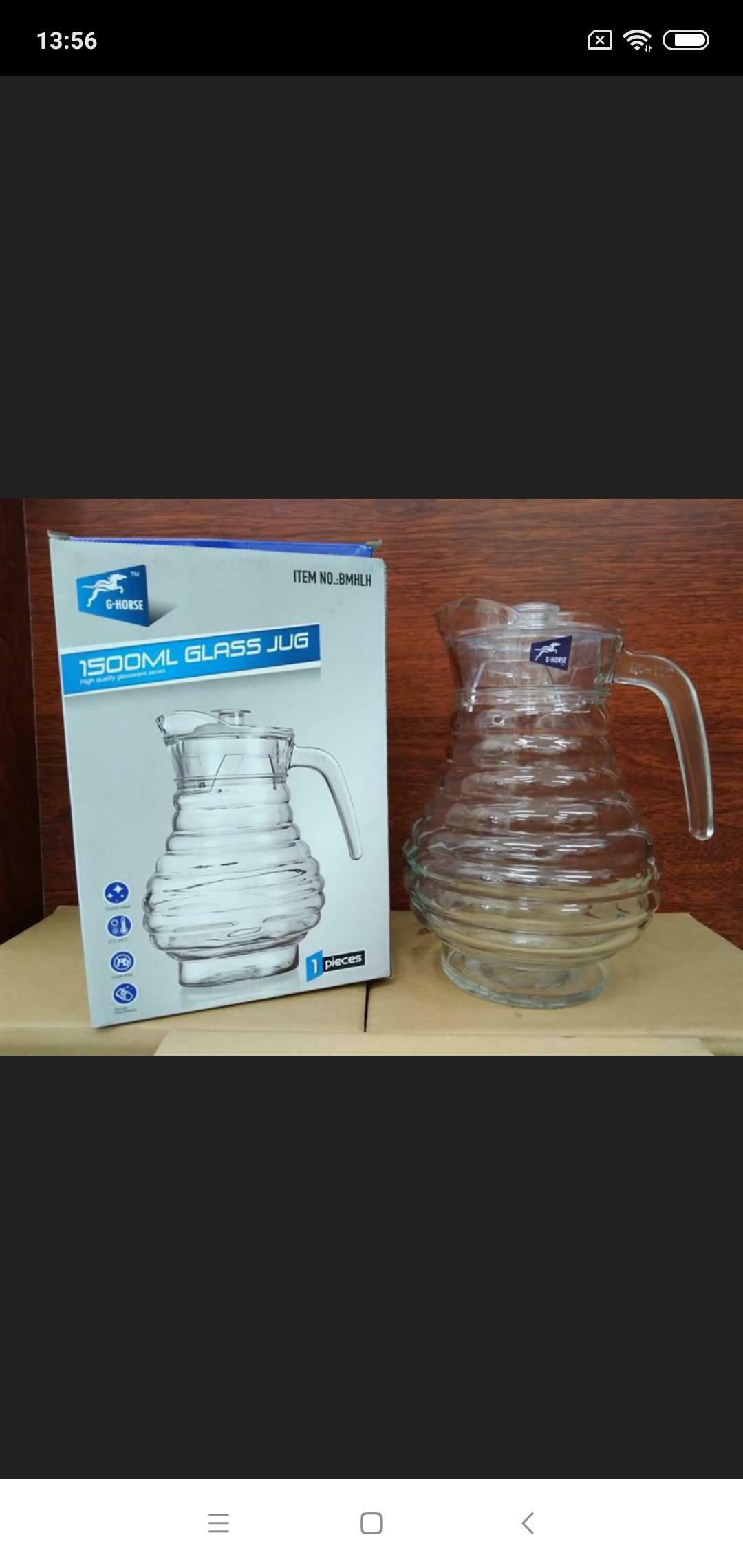 Bình đựng nước thuỷ tinh bền bỉ BMHLH 1500ml Tmark (Kiện 12 cái)