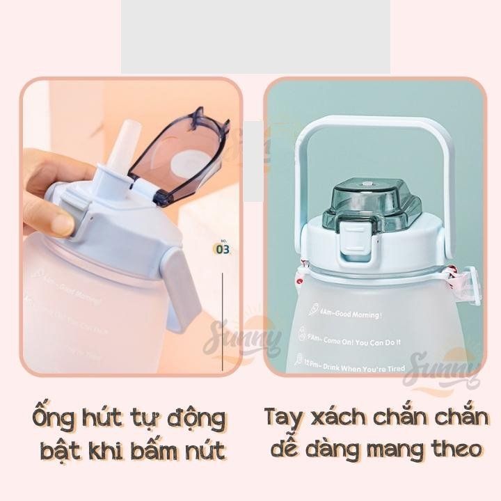 Bình nước bầu dục Tmark có vạch chia 1.3L dung tích lớn và dễ sử dụng (Kiện 50 cái)