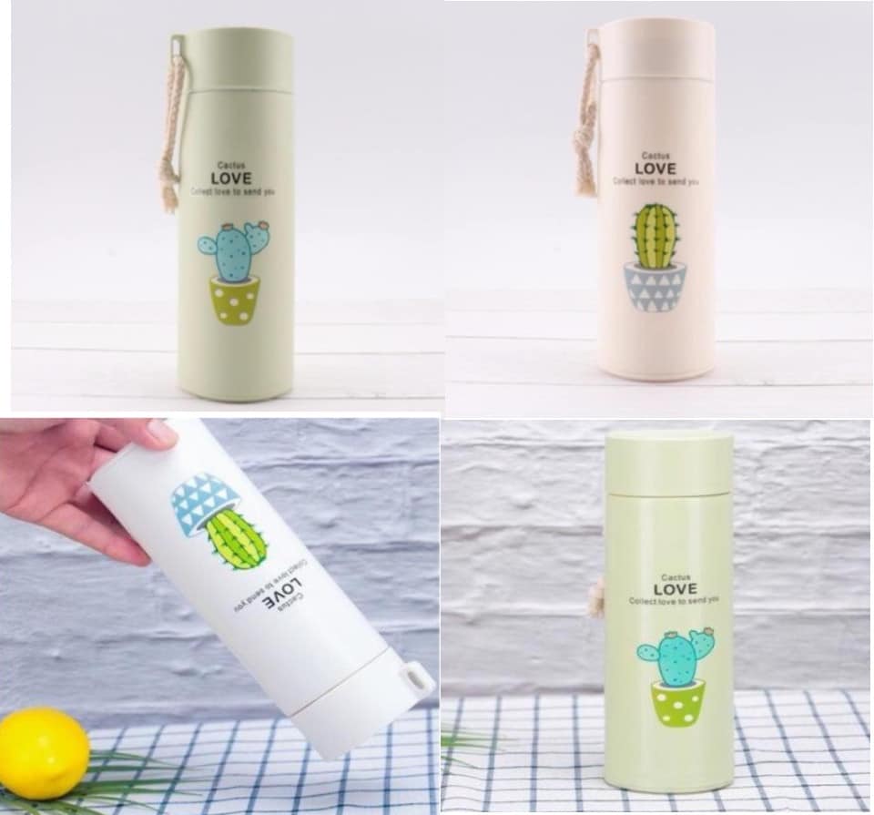 Bình nước thủy tinh bọc nhựa chữ love 400ml – họa tiết màu ngẫu nhiên Tmark (Kiện 80 cái) (đi từ 10k)