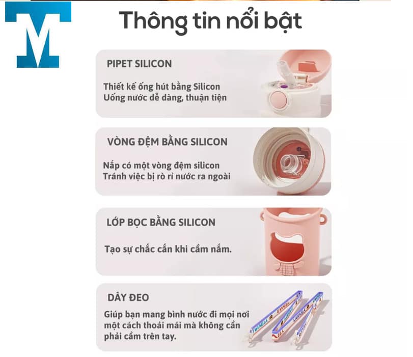 Bình giữ nhiệt hình thú lõi inox Tmark (Kiện 50 cái)