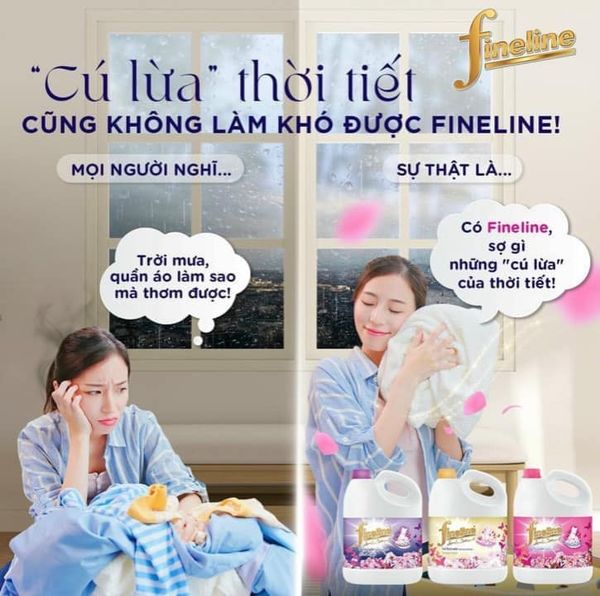 Nước giặt xả FineLine cho vải sáng bóng và thơm lâu Tmark (thùng 4 chai)