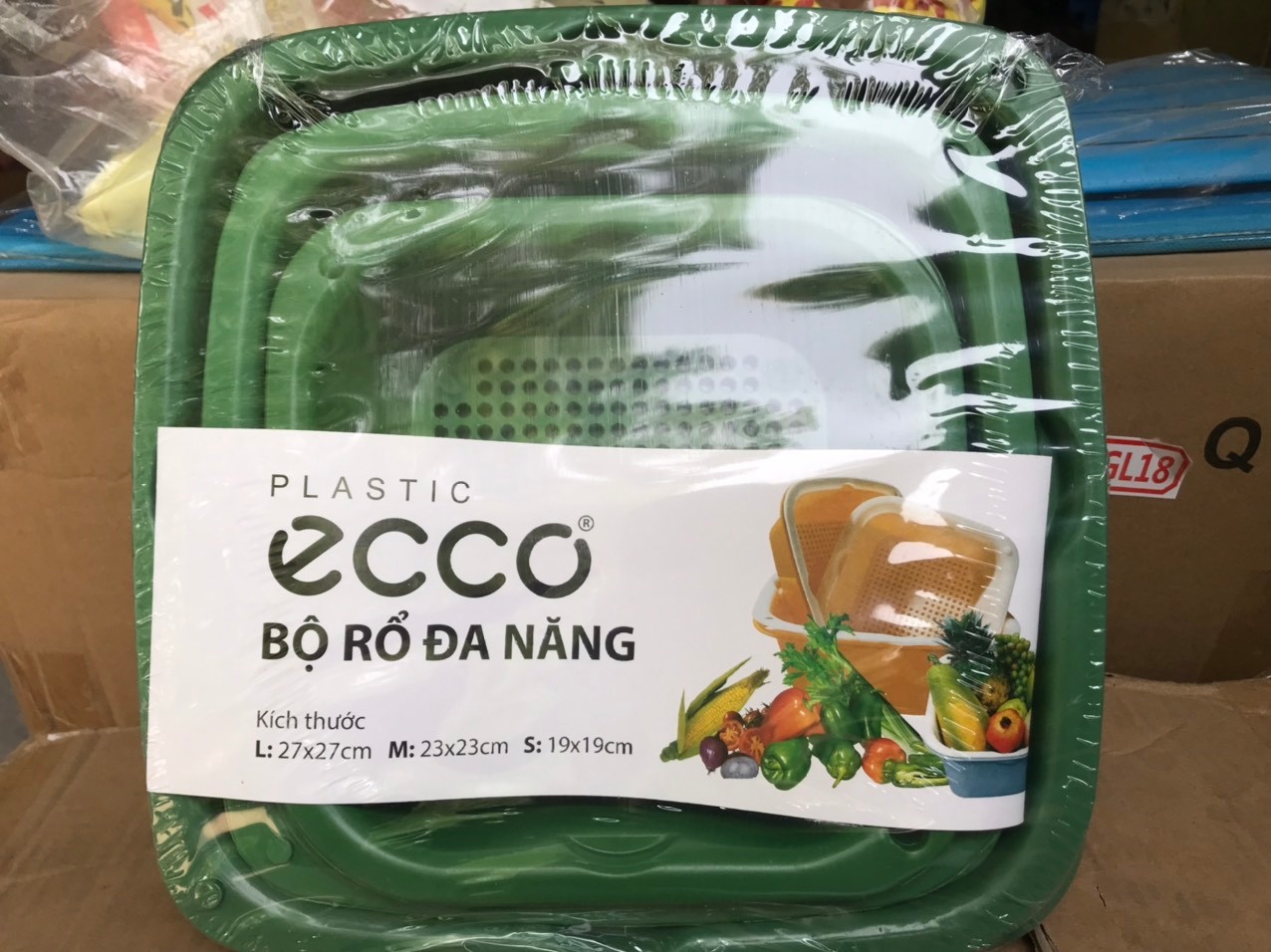 Bộ 3 thau-3 rổ đa năng kt 19-23-27cm (Kiện 20 Bộ)