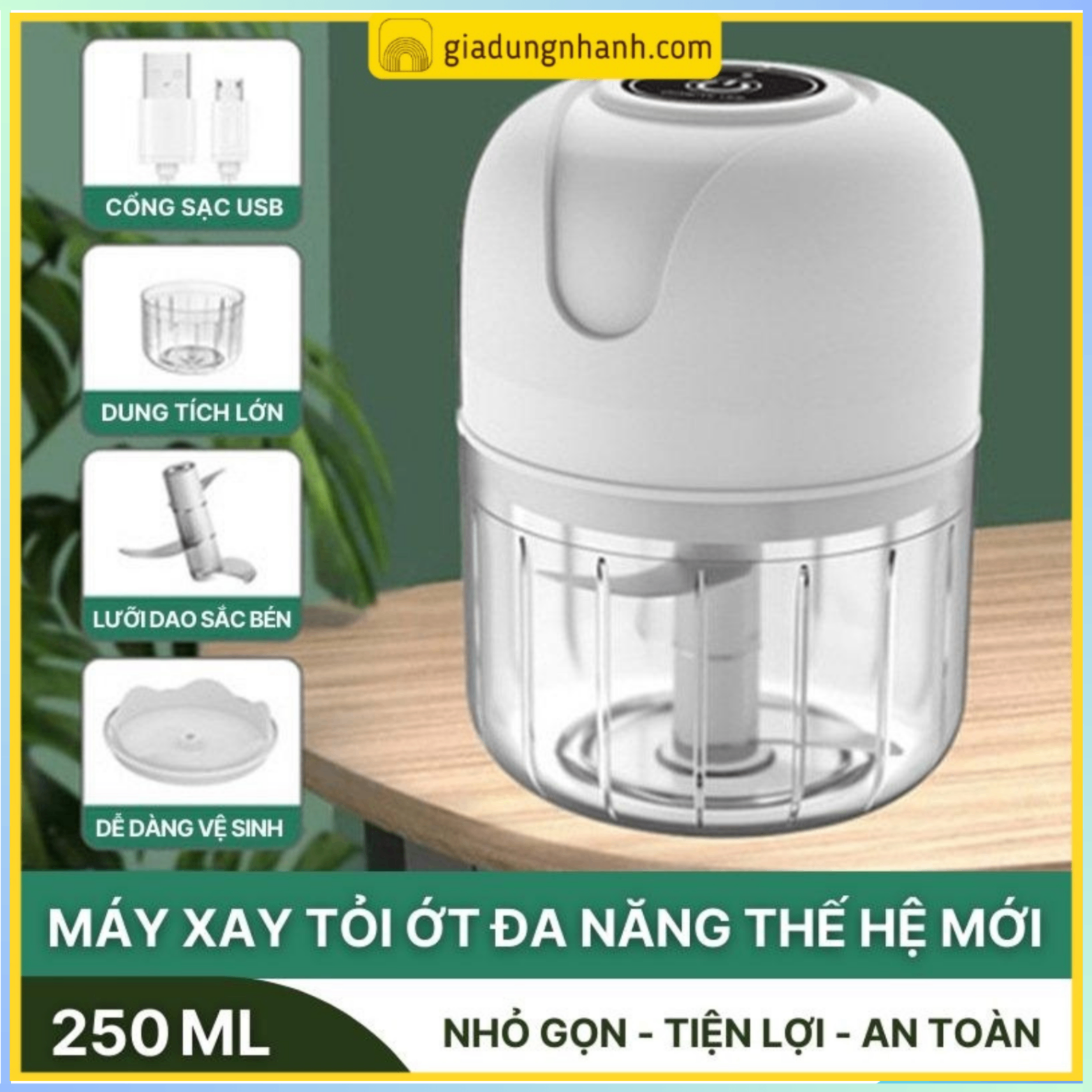 Máy xay tỏi điện đa năng 250ml (Kiện 100 cái)