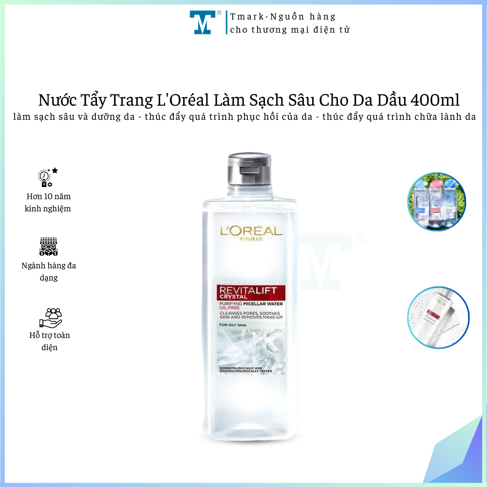 Nước Tẩy Trang L'Oréal Làm Sạch Sâu Cho Da Dầu 400ml