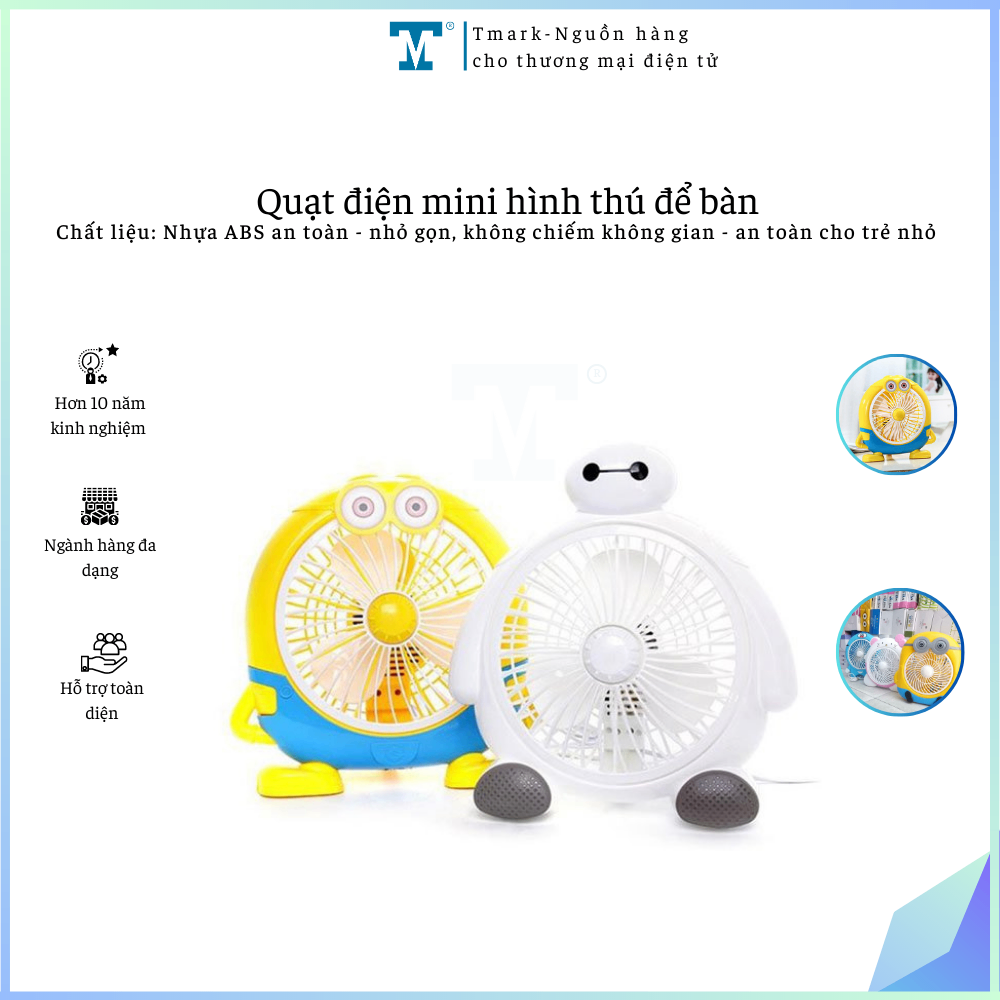 Quạt mini hình thú dễ thương, tiết kiệm điện Tmark - Quạt mini hình thú dễ thương, tiết kiệm điện (Kiện 16 cái)