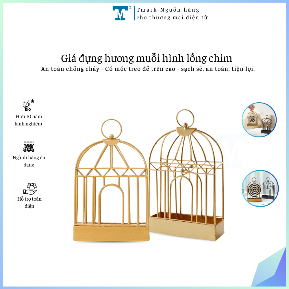 Giá đựng hương muỗi độc đáo hình lồng chim Tmark (Kiện 180 cái)