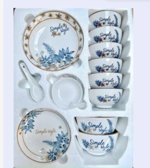 Bộ chén bát simple 17 món đơn giản và thanh lịch Tmark(8 bộ/kiện)