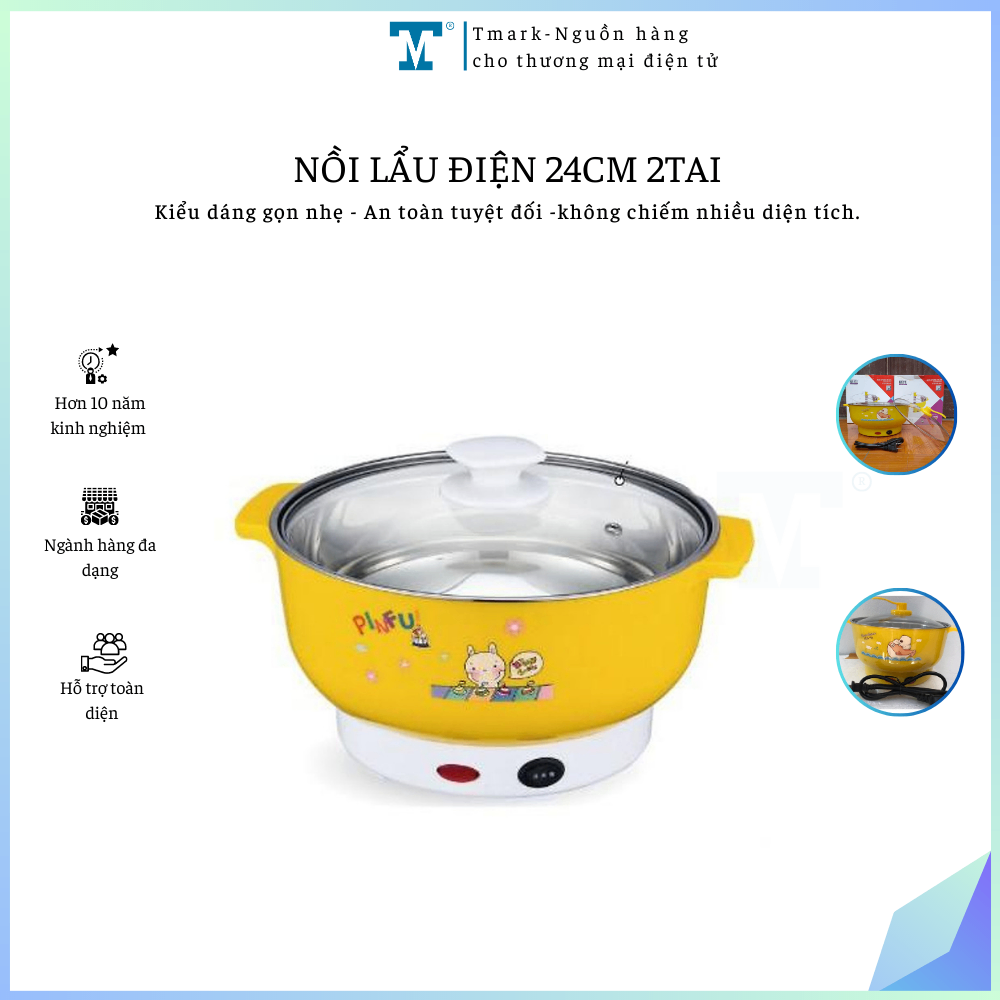 Nồi lẩu điện 2 tay cầm 24cm - Kiện 36 cái - Tmark