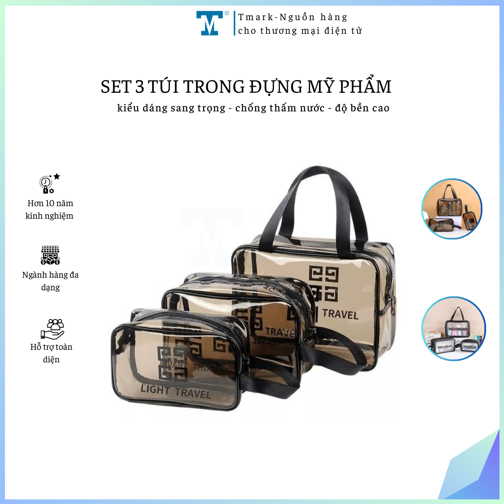 Set 3 túi trong đựng mỹ phẩm Tmark (Kiện 100 set)