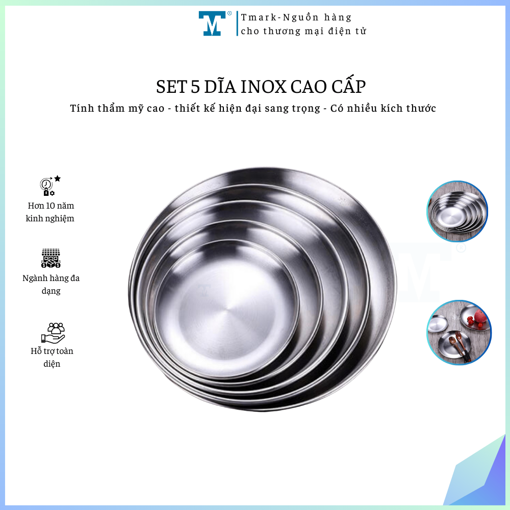 Set 5 dĩa inox cao cấp (Kiện 50 set)