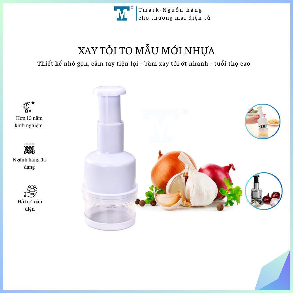 Xay tỏi to hiện đại nhựa chắc Tmark (Kiện 72 cái)