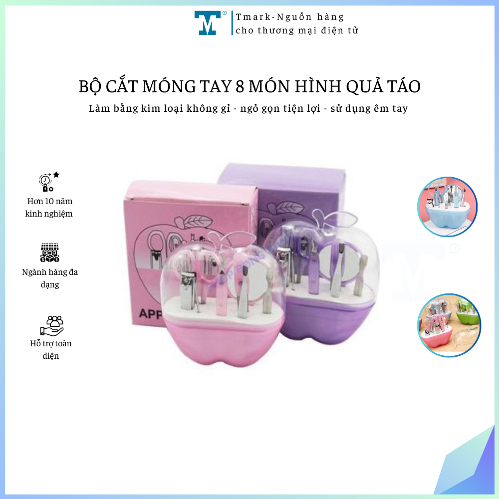 Bộ cắt móng tay 8 món hình quả táo xinh xắn Tmark (Kiện 100 bộ)