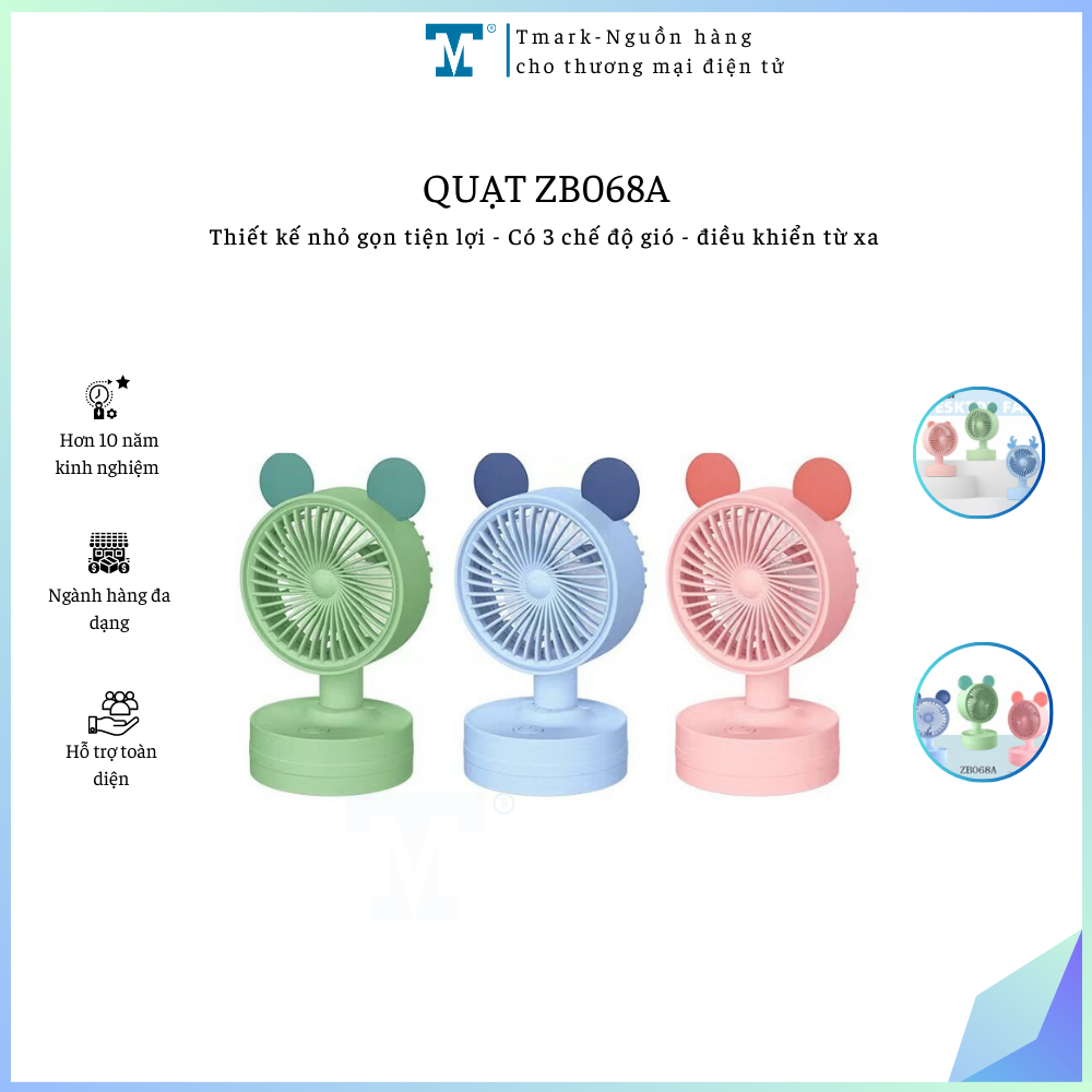 Quạt ZB068A Tmark (Kiện 120 cái)