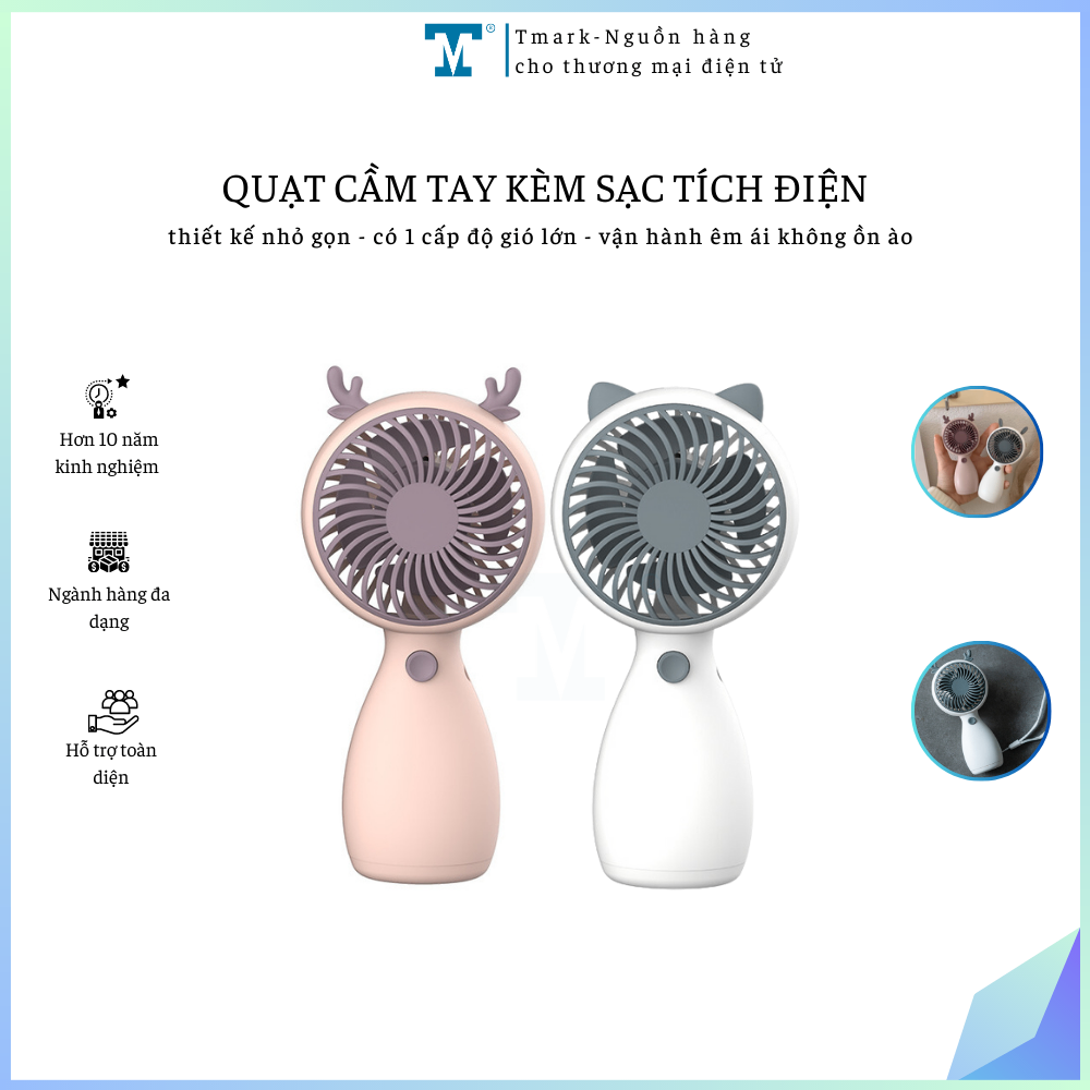 Quạt cầm tay kèm sạc tích điện (Kiện 168 cái)