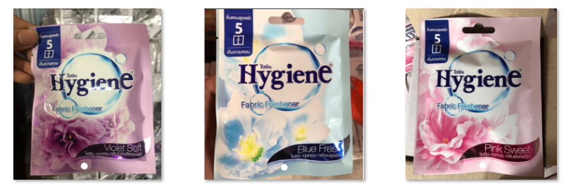 Túi thơm hygiene màu xanh- hồng- tím 8ml (Kiện 12 gói) (Hàng nguyên kiện)