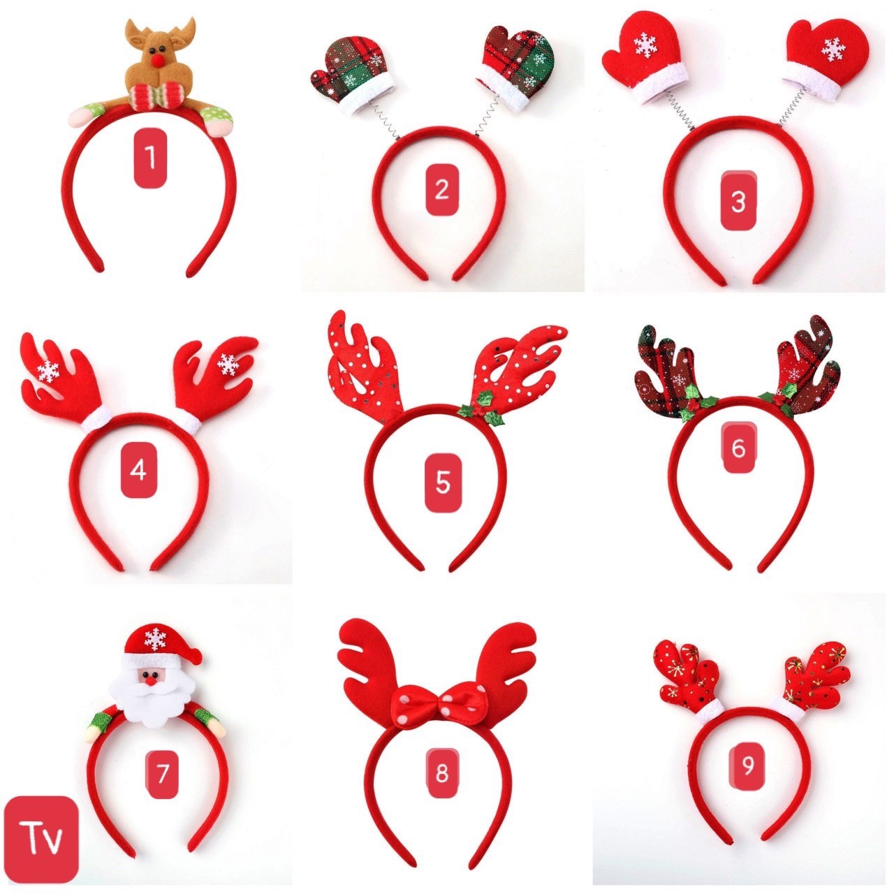 Băng đô cài tóc họa tiết noel (Kiện 600)