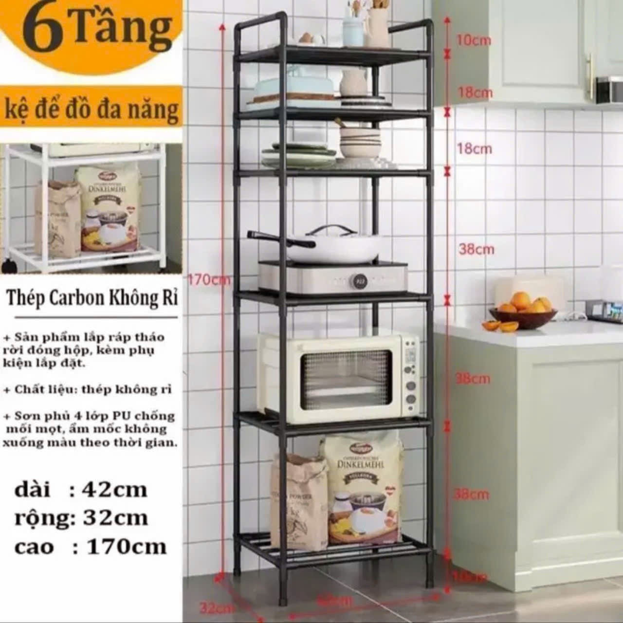 Kệ 6 tầng để đồ đa năng