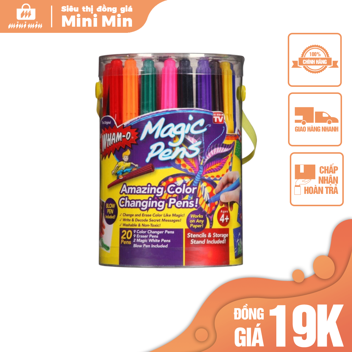 Hộp 20 bút màu Magic Pens thần kỳ cho bé Tmark