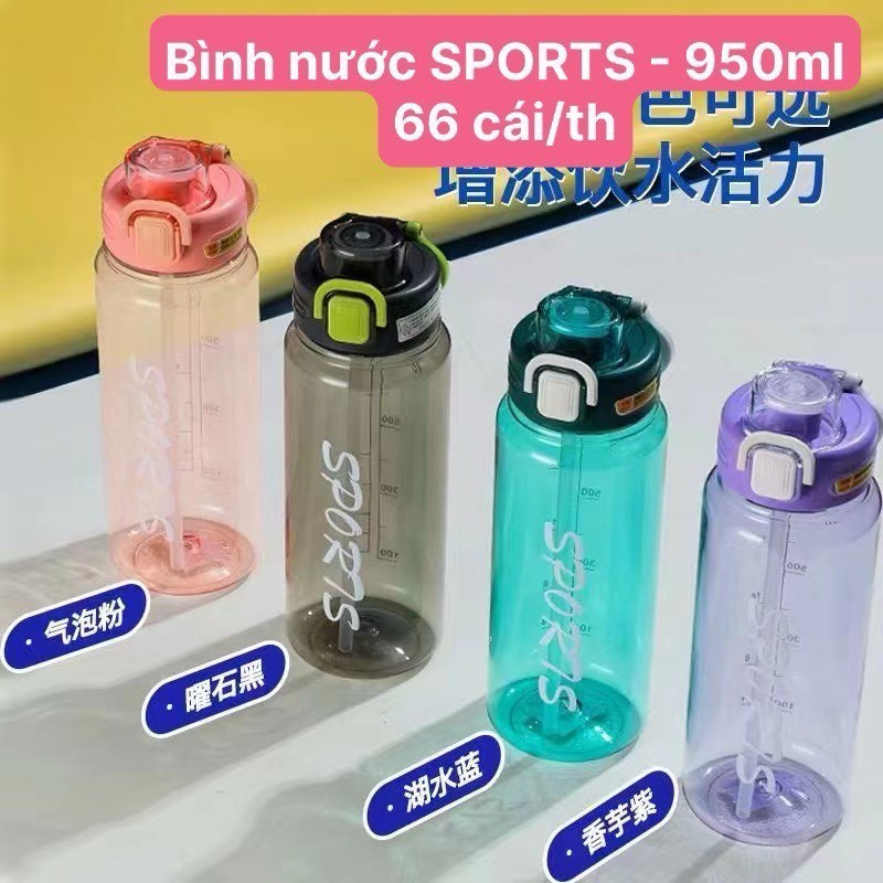 Bình nước Sports 950ml nhựa an toàn Tmark