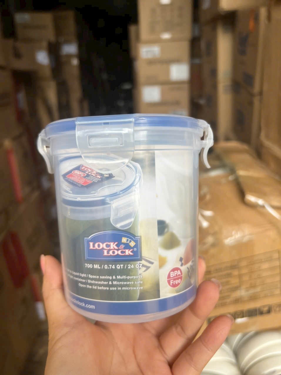 Hộp nhựa lock tròn 700ml (Kiện 18 cái)