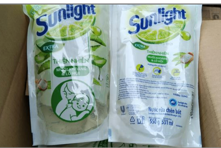 Rửa chén sunlight muối khoáng 531ml (Kiện 18 túi)(đi từ 5k)