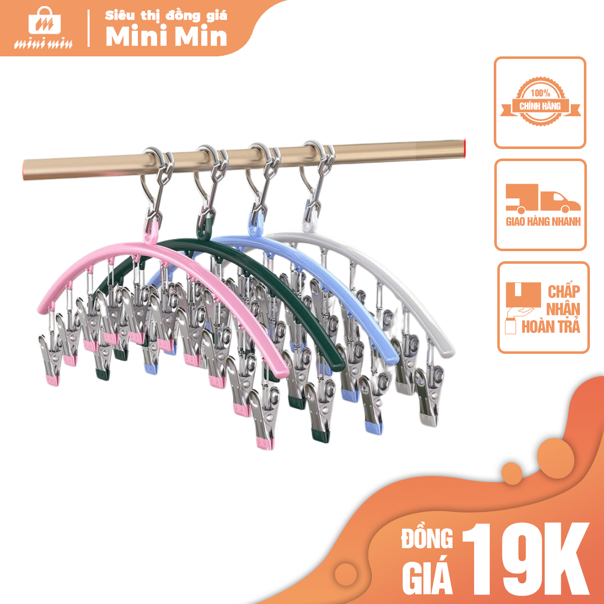 Móc 10 Kẹp Tmark Inox không gỉ