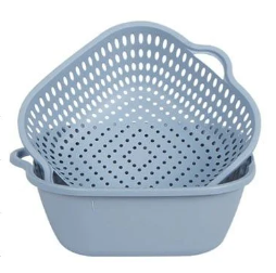 Bộ rổ vuông 2 lớp Việt Nhật 3288 rửa rau củ, trái cây đa năng size nhỏ